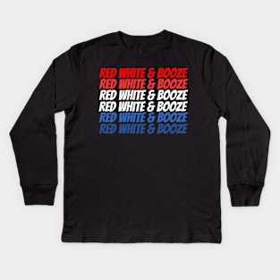 Red White and Booze 4th of July Kids Long Sleeve T-Shirt